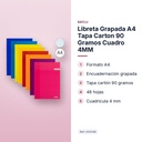 LIBRETA GRAPADA A4 TAPA CARTON 90 GRAMOS CUADRO 4MM - características principales