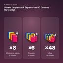 LIBRETA GRAPADA A4 TAPA CARTON 90 GRAMOS HORIZONTAL - formato de venta: paquete de 6, caja de 48