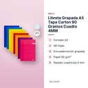 LIBRETA GRAPADA A5 TAPA CARTON 90 GRAMOS CUADRO 4MM - características principales