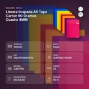 LIBRETA GRAPADA A5 TAPA CARTON 90 GRAMOS CUADRO 4MM - resumen de atributos