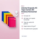 LIBRETA GRAPADA A5 TAPA CARTON 90 GRAMOS HORIZONTAL - características principales