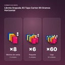 LIBRETA GRAPADA A5 TAPA CARTON 90 GRAMOS HORIZONTAL - formato de venta: paquete de 6, caja de 60