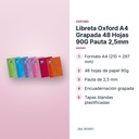 LIBRETA OXFORD A4 GRAPADA 48 HOJAS 90G PAUTA 2,5MM - características principales