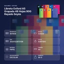 LIBRETA OXFORD A5 GRAPADA 48 HOJAS 90G RAYADO SEYÈS - resumen de atributos