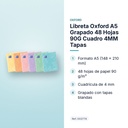 LIBRETA OXFORD A5 GRAPADO 48 HOJAS 90G CUADRO 4MM TAPAS  - características principales