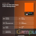 PAPEL A4 80G 100 HOJAS COLOR NARANJA NEON - resumen de atributos