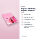 PAPEL A4 80G 100 HOJAS COLOR ROSA - características principales