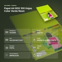 PAPEL A4 80G 100 HOJAS COLOR VERDE NEON - resumen de atributos