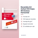 RECAMBIO A4 OXFORD 100 HOJAS 90 GRAMOS HORIZONTAL  - características principales