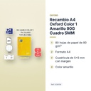 RECAMBIO A4 OXFORD COLOR 1 AMARILLO 90G CUADRO 5MM - características principales