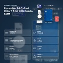 RECAMBIO A4 OXFORD COLOR 1 AZUL 90G CUADRO 5MM - resumen de atributos