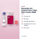 RECAMBIO A4 OXFORD COLOR 1 ROJO 90G CUADRO 5MM - características principales
