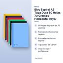 BLOC ESPIRAL A5 TAPA DURA 80 HOJAS 70 GRAMOS HORIZONTAL RAYLU - características principales