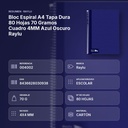BLOC ESPIRAL A4 TAPA DURA 80 HOJAS 70 GRAMOS CUADRO 4MM AZUL OSCURO RAYLU - resumen de atributos