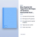 BLOC ESPIRAL A4 TAPA DURA 80 HOJAS 70 GRAMOS HORIZONTAL AZUL CLARO RAYLU - características principales