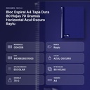 BLOC ESPIRAL A4 TAPA DURA 80 HOJAS 70 GRAMOS HORIZONTAL AZUL OSCURO RAYLU - resumen de atributos