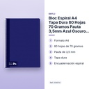 BLOC ESPIRAL A4 TAPA DURA 80 HOJAS 70 GRAMOS PAUTA 3,5MM AZUL OSCURO RAYLU - características principales