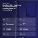 BLOC ESPIRAL A4 TAPA DURA 80 HOJAS 70 GRAMOS PAUTA 3,5MM AZUL OSCURO RAYLU - resumen de atributos