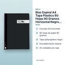 BLOC ESPIRAL A4 TAPA PLASTICO 80 HOJAS 90 GRAMOS HORIZONTAL NEGRO RAYLU - características principales