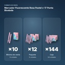 MARCADOR FLUORESCENTE ROSA PASTEL V-17 PUNTA BISELADA - formato de venta: paquete de 12, caja de 144, palé de 864
