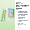 MARCADOR FLUORESCENTE VERDE PASTEL V-17 PUNTA BISELADA  - características principales