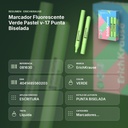 MARCADOR FLUORESCENTE VERDE PASTEL V-17 PUNTA BISELADA  - resumen de atributos