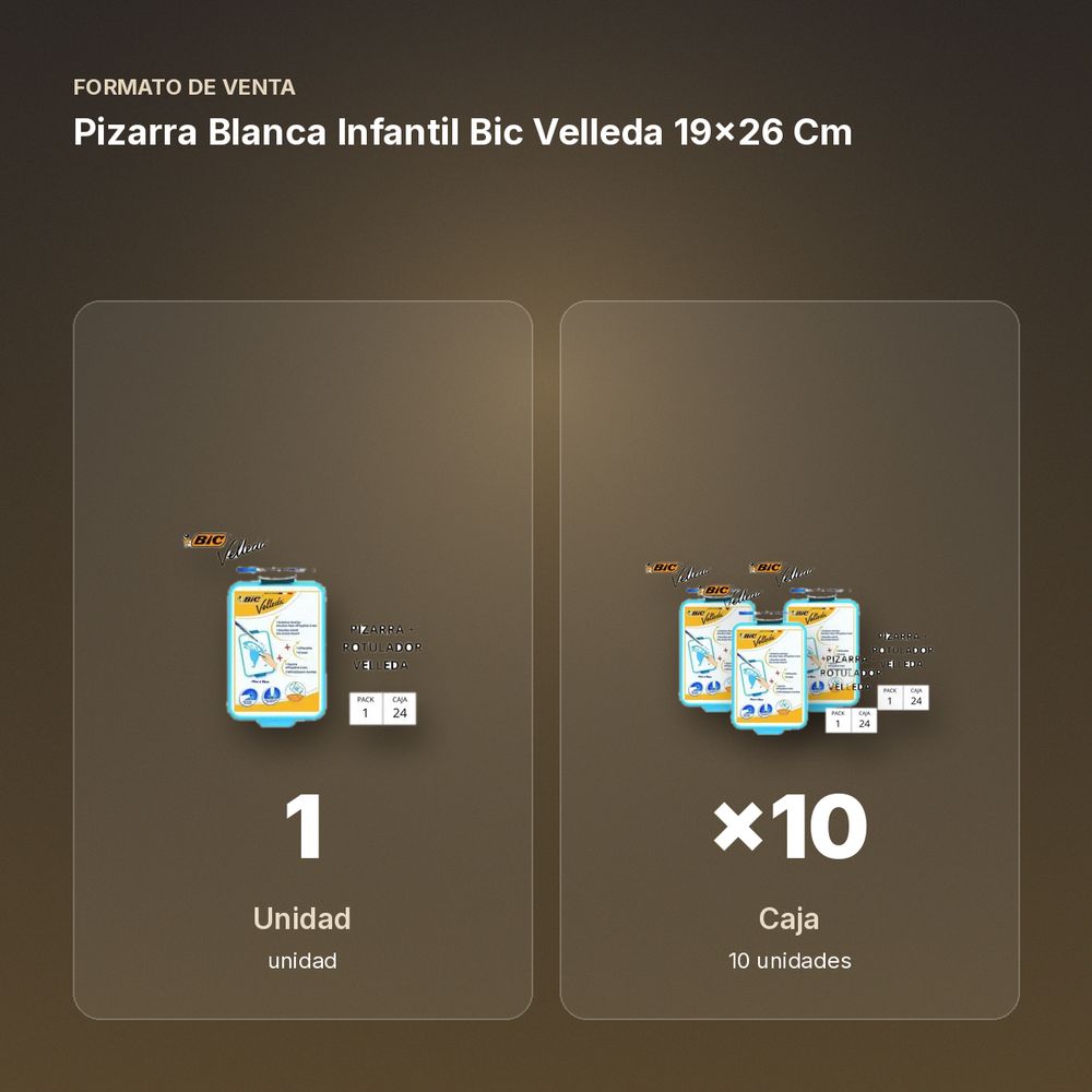 PIZARRA BLANCA INFANTIL BIC VELLEDA 19X26 CM - formato de venta: caja de 10