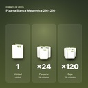 PIZARRA BLANCA MAGNETICA 216X210 - formato de venta: paquete de 24, caja de 120