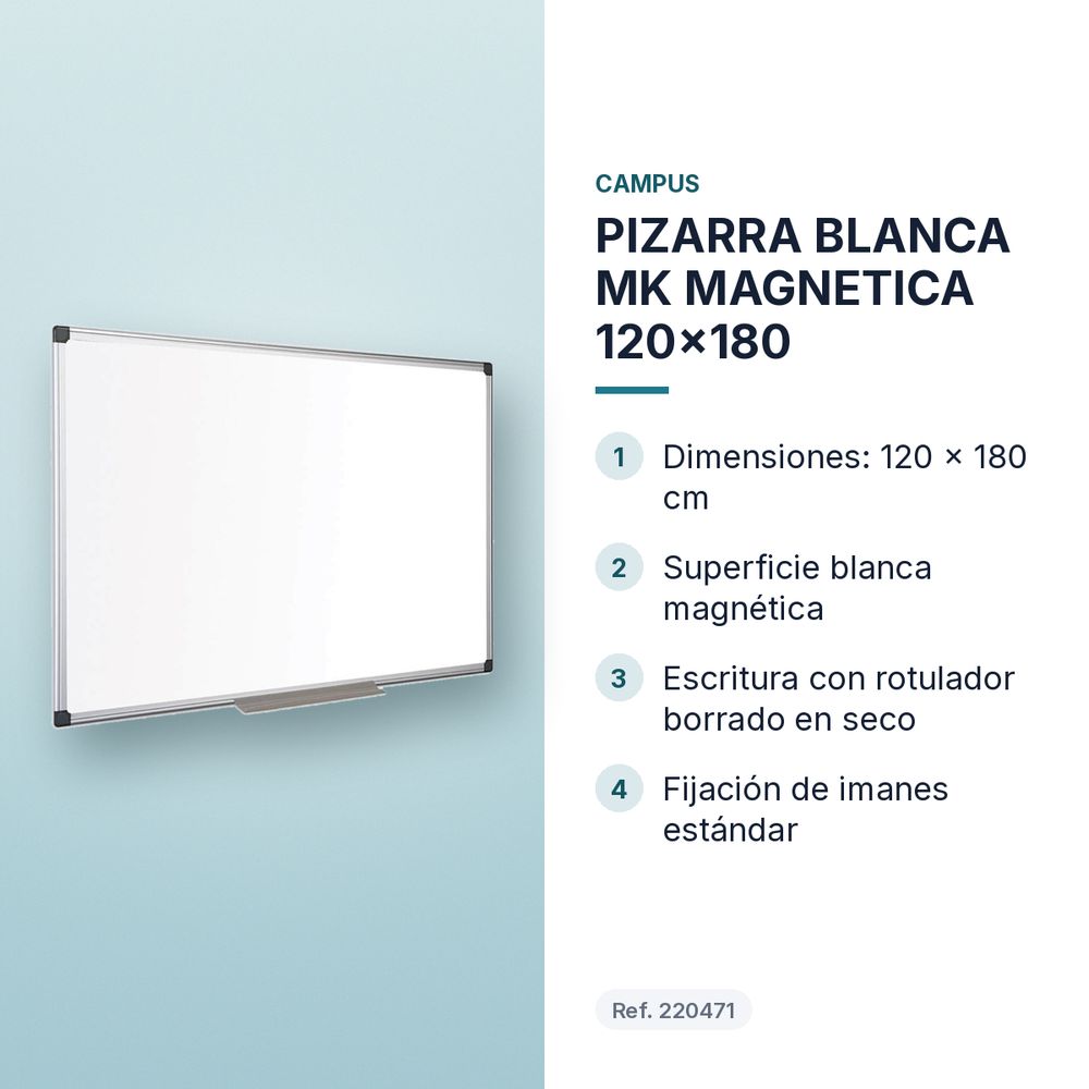 PIZARRA BLANCA MK MAGNETICA 120x180 - características principales