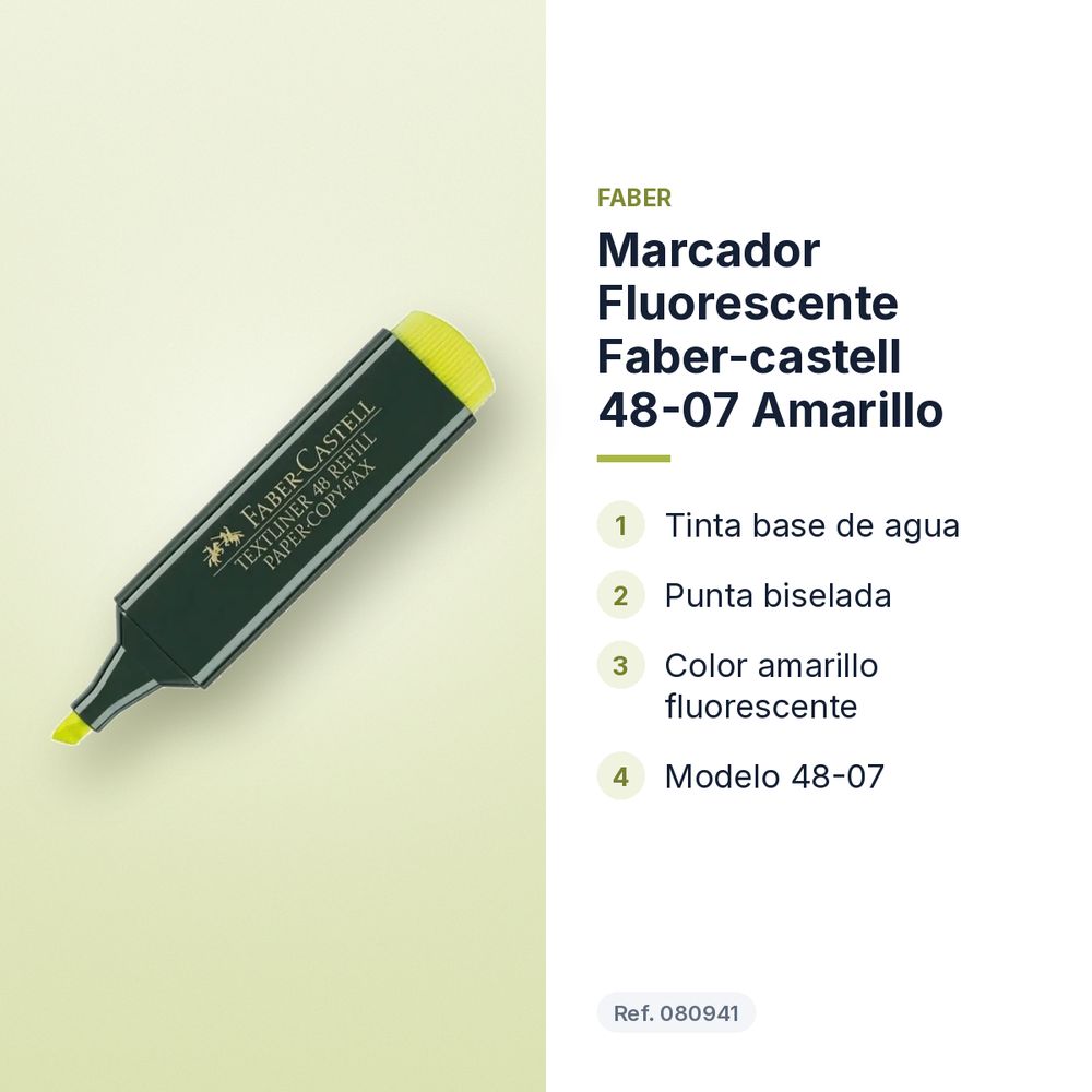 MARCADOR FLUORESCENTE FABER-CASTELL 48-07 AMARILLO - características principales