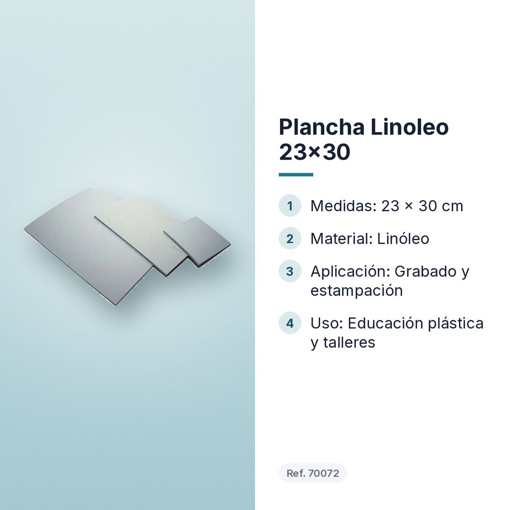 PLANCHA LINOLEO 23X30 - características principales
