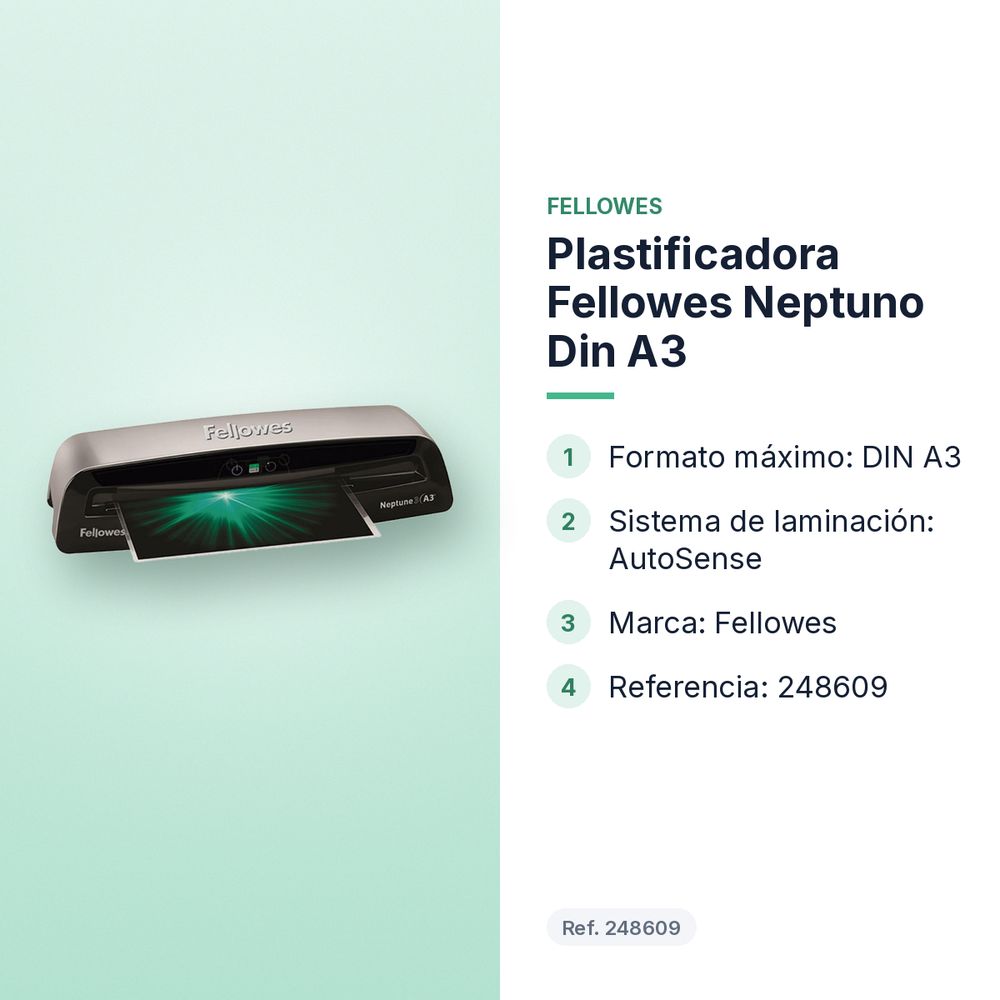 PLASTIFICADORA FELLOWES NEPTUNO DIN A3 - características principales