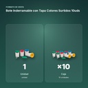 BOTE INDERRAMABLE CON TAPA COLORES SURTIDOS 10UDS - formato de venta: caja de 10