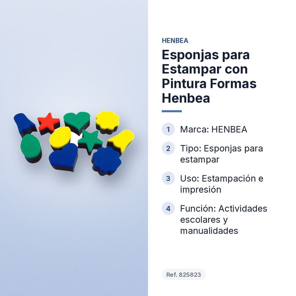 ESPONJAS PARA ESTAMPAR CON PINTURA FORMAS HENBEA - características principales