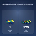 ESPONJAS PARA ESTAMPAR CON PINTURA FORMAS HENBEA - formato de venta: caja de 25