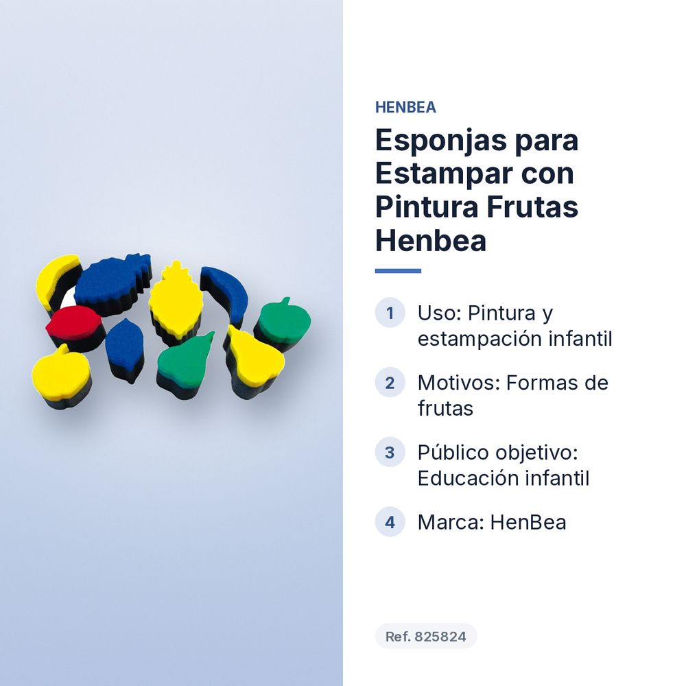ESPONJAS PARA ESTAMPAR CON PINTURA FRUTAS HENBEA - características principales
