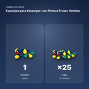 ESPONJAS PARA ESTAMPAR CON PINTURA FRUTAS HENBEA - formato de venta: caja de 25