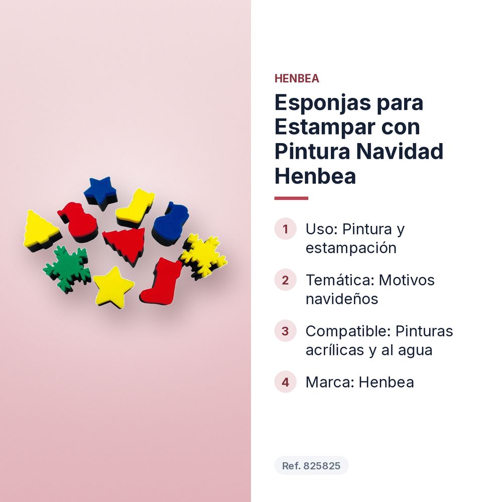 ESPONJAS PARA ESTAMPAR CON PINTURA NAVIDAD HENBEA - características principales
