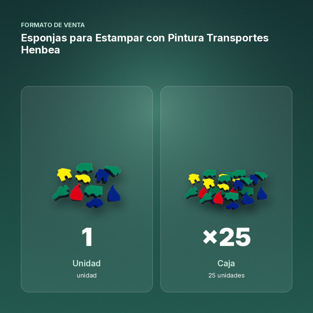 ESPONJAS PARA ESTAMPAR CON PINTURA TRANSPORTES HENBEA - formato de venta: caja de 25