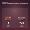 ESPONJAS PARA ESTAMPAR CON PINTURA VOCALES HENBEA - formato de venta: caja de 25