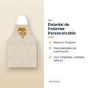 DELANTAL DE POLIÉSTER PERSONALIZABLE - características principales