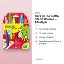 CERA BE-BÈ GIOTTO FILA 10 COLORES + AFILALÁPIZ - características principales