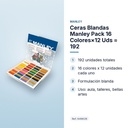 CERAS BLANDAS MANLEY PACK 16 COLORES×12 UDS = 192  - características principales