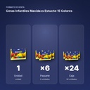 CERAS INFANTILES MAXIDACS ESTUCHE 15 COLORES - formato de venta: paquete de 6, caja de 24