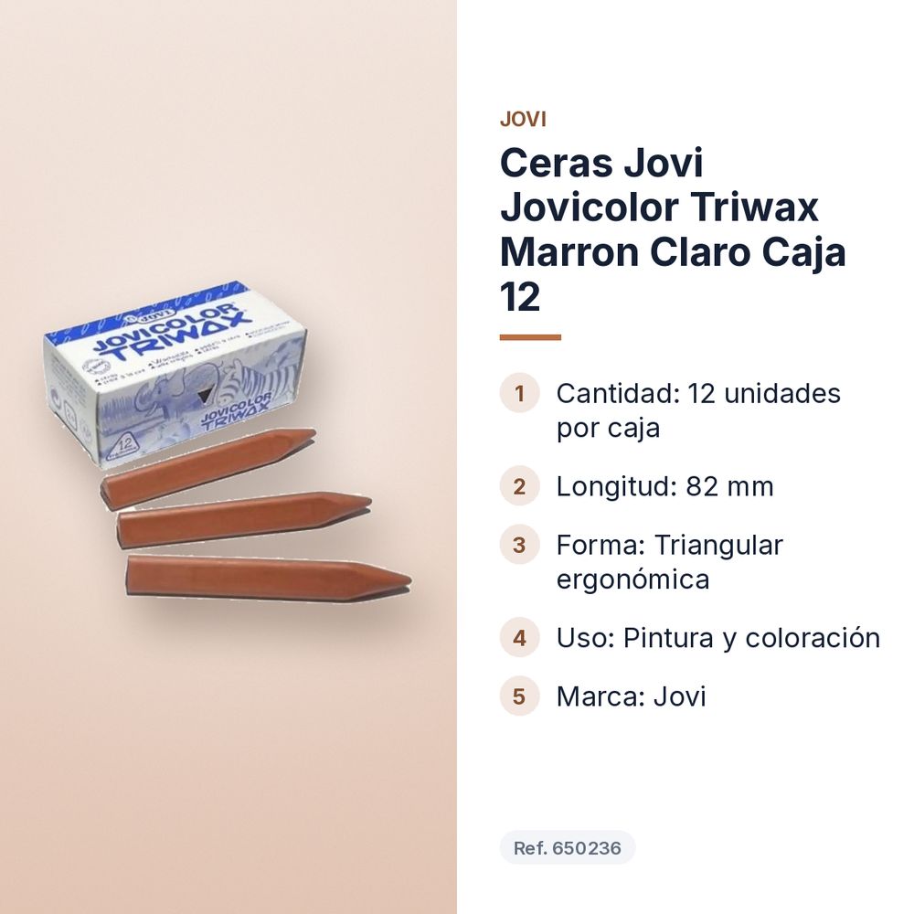 CERAS JOVI JOVICOLOR TRIWAX MARRON CLARO CAJA 12 - características principales