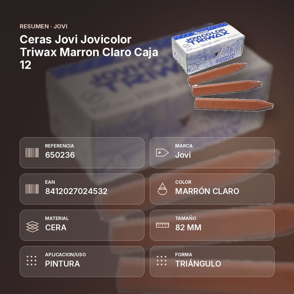 CERAS JOVI JOVICOLOR TRIWAX MARRON CLARO CAJA 12 - resumen de atributos