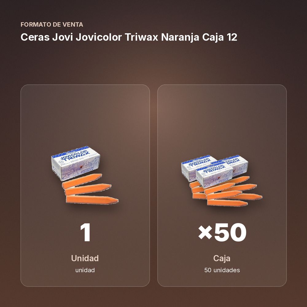 CERAS JOVI JOVICOLOR TRIWAX NARANJA CAJA 12  - formato de venta: caja de 50