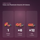 CERAS JOVI PLASTICOLOR ESTUCHE 24 COLORES  - formato de venta: paquete de 6, caja de 12