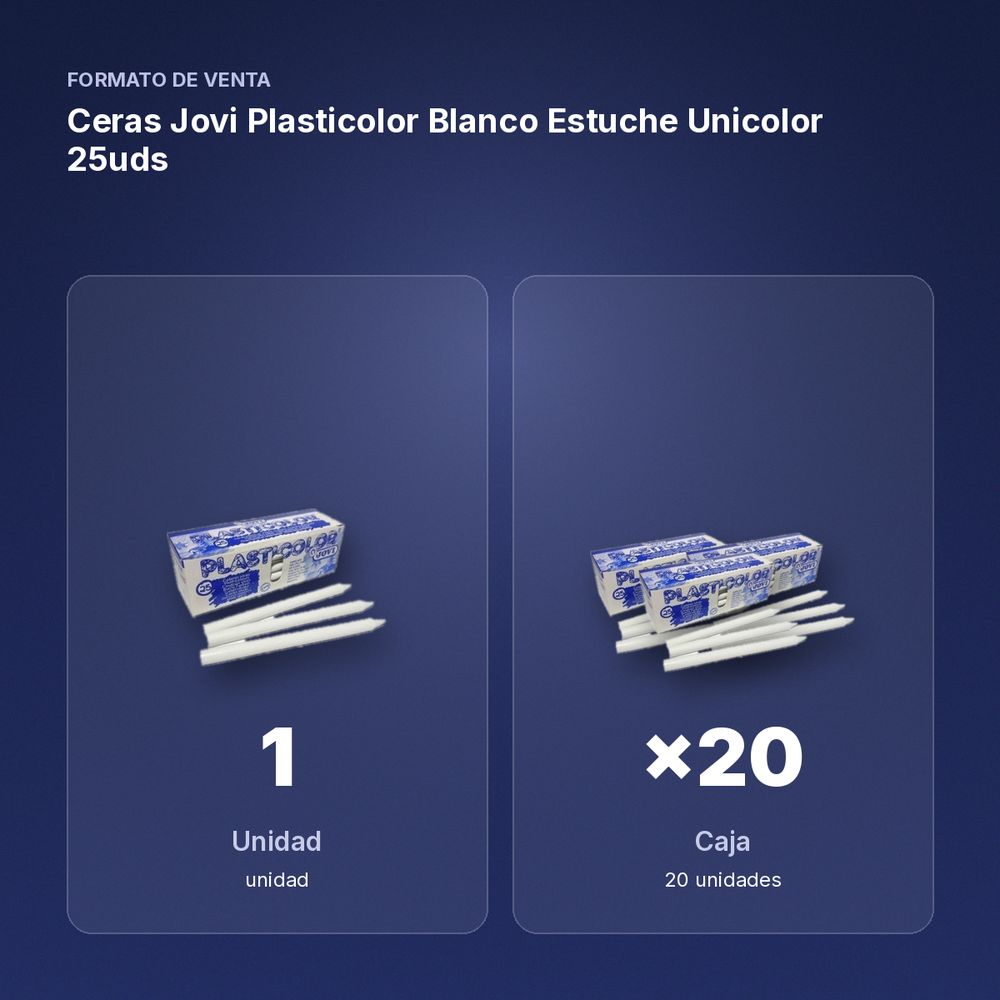 CERAS JOVI PLASTICOLOR BLANCO ESTUCHE UNICOLOR 25UDS - formato de venta: caja de 20