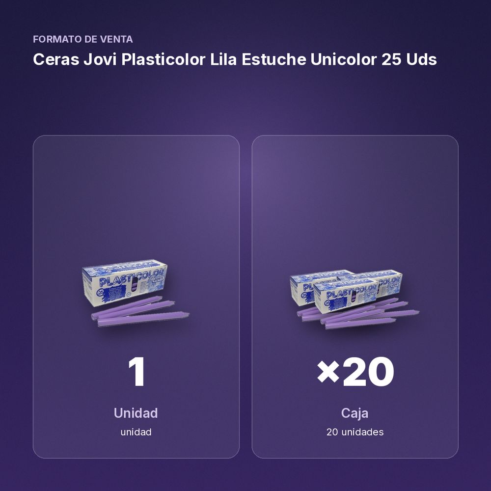CERAS JOVI PLASTICOLOR LILA ESTUCHE UNICOLOR 25 UDS - formato de venta: caja de 20